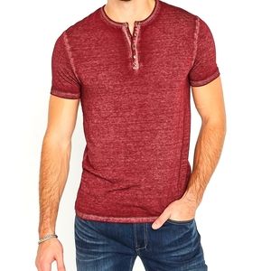 Buffalo David Bitton Kasum Short-Sleeve Burnout Red Henley Men's XL. Never Worn
